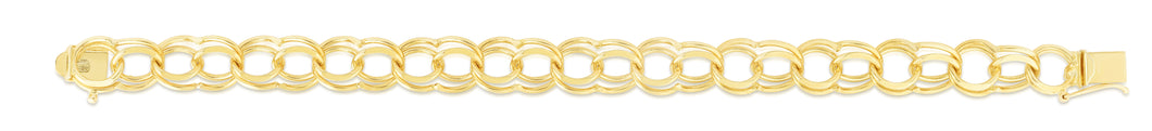 14K Gold Large Double Link Charm Bracelet
