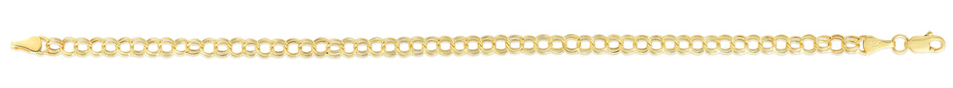 14K Gold Mini Double Link Charm Bracelet