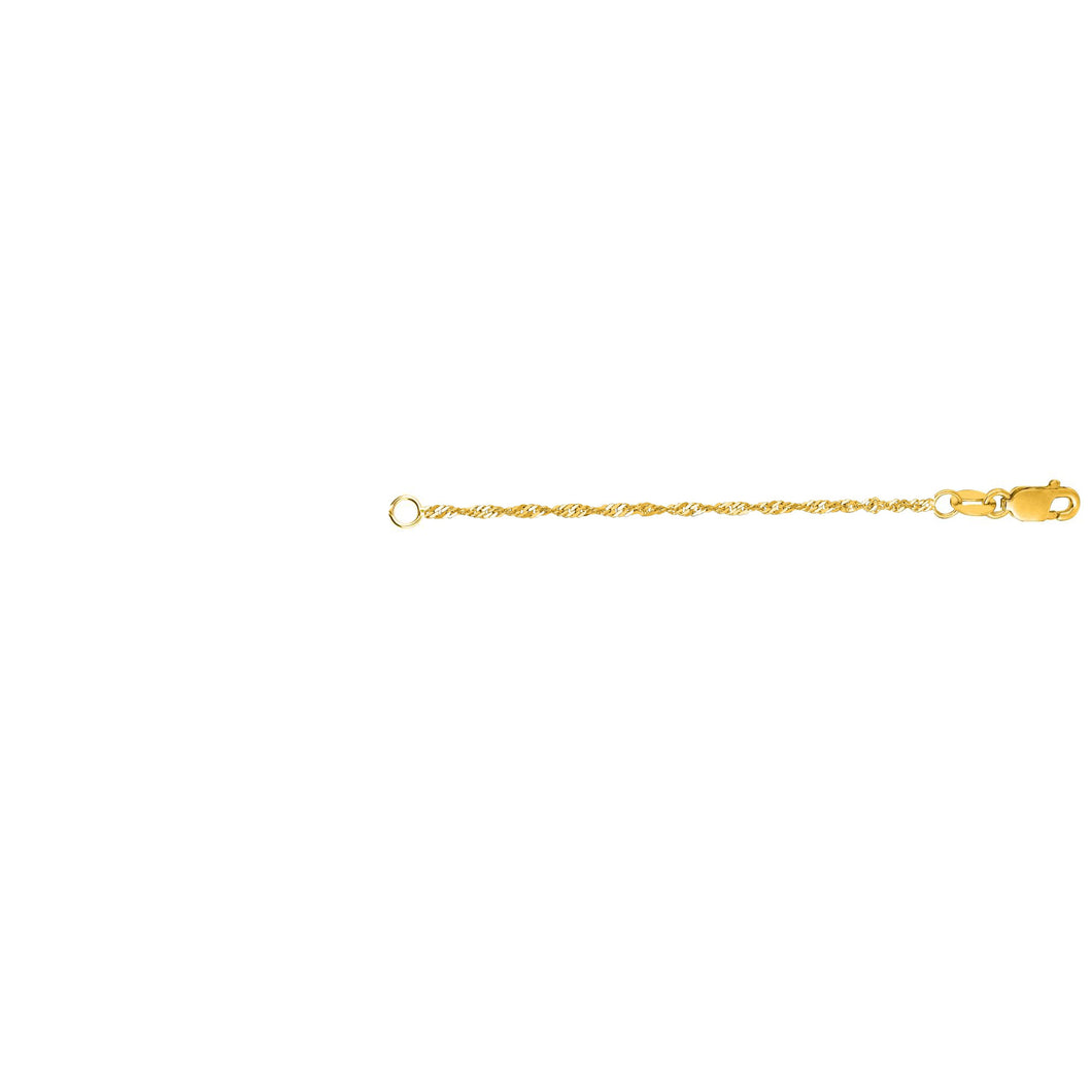 14K Gold 1.8mm Rope Chain 3 Extender