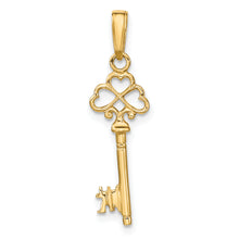 Load image into Gallery viewer, 14K Polished 3-D Hearts Key Charm
