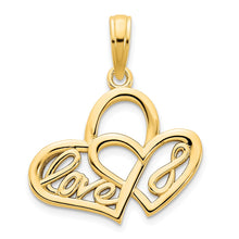 Load image into Gallery viewer, 14ky Heart LOVE Infinity Symbol Charm
