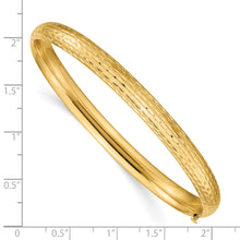 Load image into Gallery viewer, 14k 4/16 Diamond-cut Fancy Hinged Bangle Bracelet
