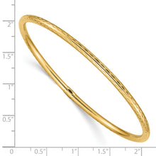 Load image into Gallery viewer, 14k 3mm Diamond-cut Tube Slip-on Bangle
