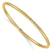 Load image into Gallery viewer, 14k 3mm Diamond-cut Tube Slip-on Bangle
