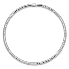 Load image into Gallery viewer, 14k White Gold 3mm Diamond-cut Slip-on Bangle
