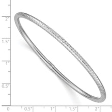 Load image into Gallery viewer, 14k White Gold 3mm Diamond-cut Slip-on Bangle
