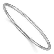Load image into Gallery viewer, 14k White Gold 3mm Diamond-cut Slip-on Bangle
