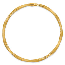 Load image into Gallery viewer, 14k 3mm Satin Finish Diamond-cut Twist Slip-on Bangle
