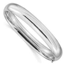 Load image into Gallery viewer, 14k White Gold High Polished 10.00mm Hinged Bangle

