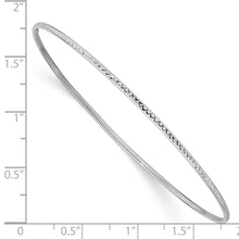 Load image into Gallery viewer, 14k 1.5mm White Gold Diamond-Cut Slip-on Bangle Bracelet
