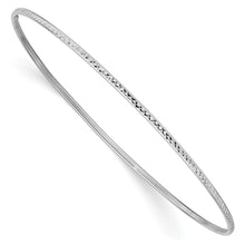 Load image into Gallery viewer, 14k 1.5mm White Gold Diamond-Cut Slip-on Bangle Bracelet
