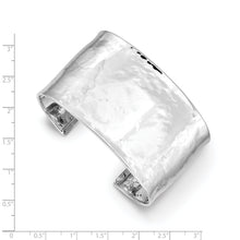 Load image into Gallery viewer, 14k WG 37mm Hammered Polished Cuff Bangle
