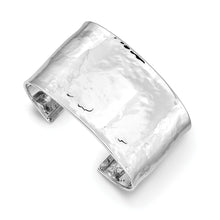 Load image into Gallery viewer, 14k WG 37mm Hammered Polished Cuff Bangle
