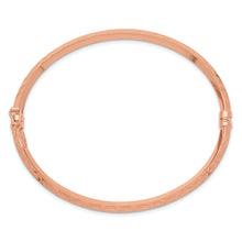 Load image into Gallery viewer, 14k Rose Gold Polished Diamond-cut Hinged Bangle Bracelet
