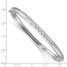Load image into Gallery viewer, 14k White Gold 3/16 Textured Hinged Bangle
