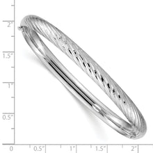 Load image into Gallery viewer, 14k White Gold 4/16 Textured Hinged Bangle
