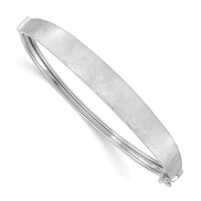 Load image into Gallery viewer, 14k White Gold Satin Finish Graduated Hinged Bangle
