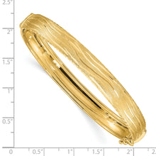 Load image into Gallery viewer, 14k D/C Textured Hinged Bangle
