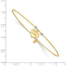 Load image into Gallery viewer, 14K Two-tone Diamond-Cut Heart w/Mom Bangle
