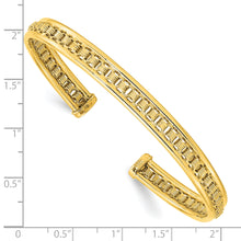 Load image into Gallery viewer, 14K Polished &amp; Textured Cuff Bangle
