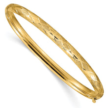 Load image into Gallery viewer, 14k 3/16 Diamond-cut Fancy Hinged Bangle Bracelet

