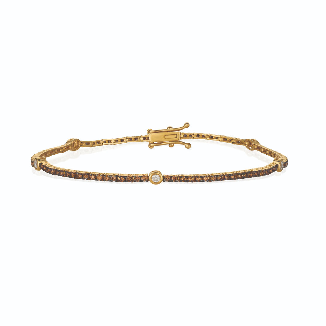 Le Vian Chocolatier� Bracelet featuring 1/5 cts. Vanilla Diamonds�, 1 cts. Chocolate Diamonds� set in 14K Honey Gold?