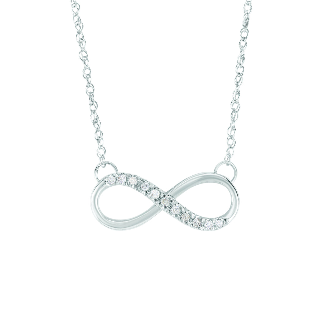 14K Gold .10ct Diamond Infinity Necklace