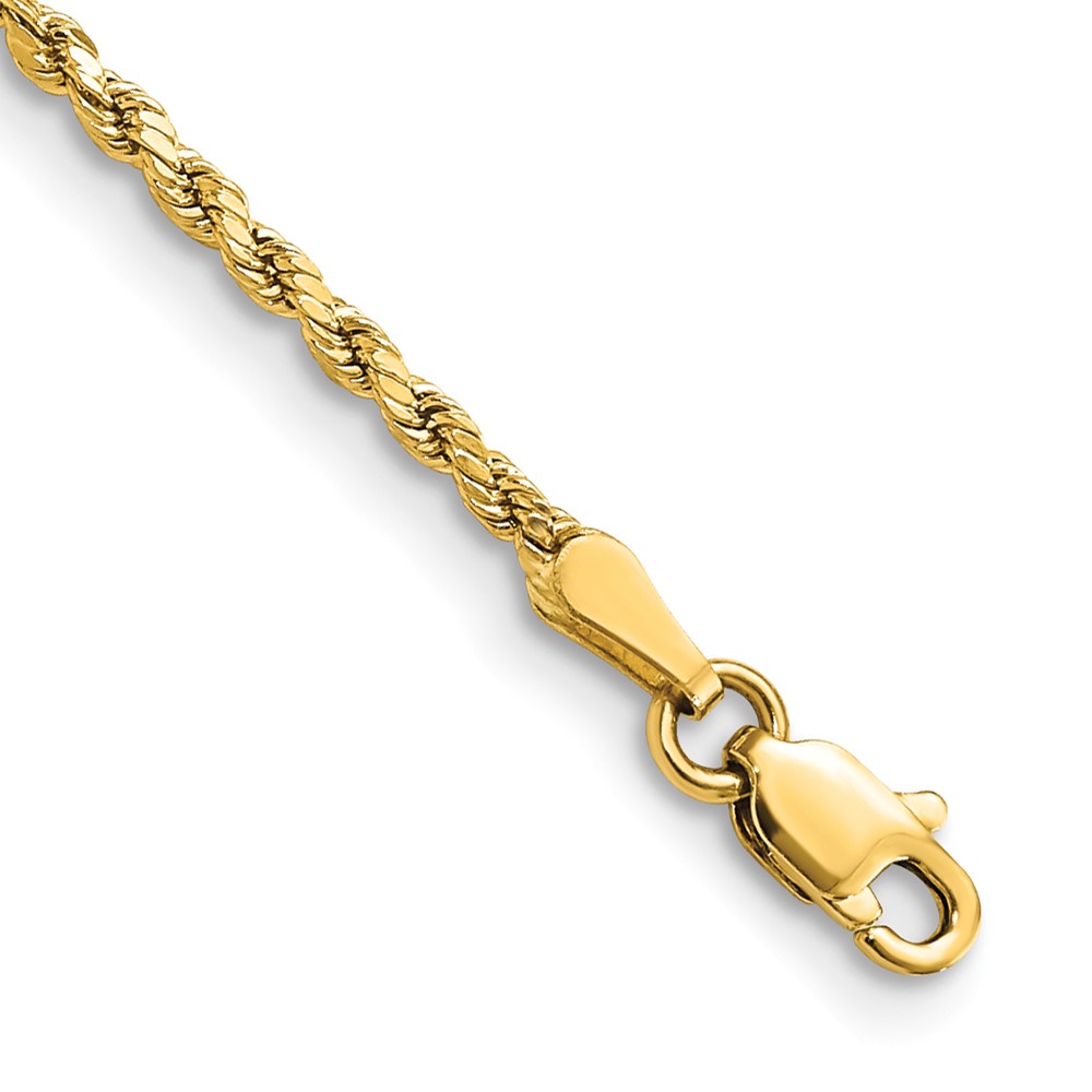 14k 2mm Semi-solid D/C Rope Chain