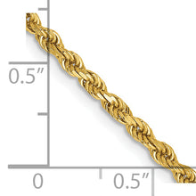 Load image into Gallery viewer, 14k 2.5mm Semi-solid D/C Rope Chain
