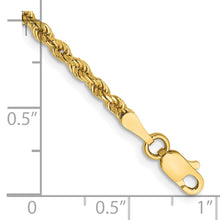 Load image into Gallery viewer, 14k 2.5mm Semi-solid D/C Rope Chain
