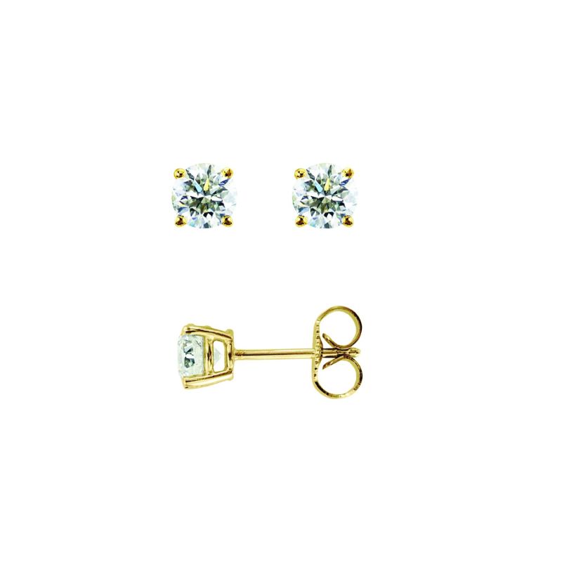 14K Gold .20ct J-K/I1-I2 Round Diamond Stud Earring