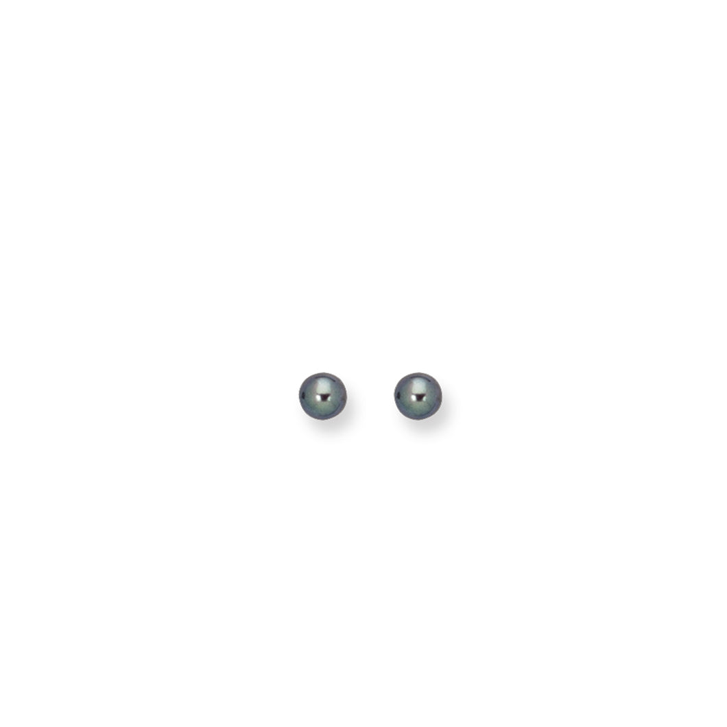 14K Gold  6MM Black Pearl Stud Earring