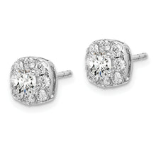 Load image into Gallery viewer, 14K White Gold Lab Grown Diamond SI1/SI2, G H I, Cushion Halo Earrings
