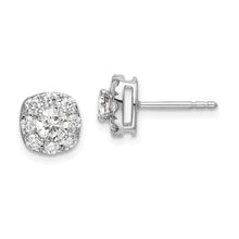 Load image into Gallery viewer, 14K White Gold Lab Grown Diamond SI1/SI2, G H I, Cushion Halo Earrings
