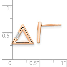 Load image into Gallery viewer, 14k Rose Gold Polished Triangle Diamond Post Earrings
