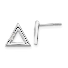 Load image into Gallery viewer, 14k White Gold Polished Triangle Diamond Post Earrings
