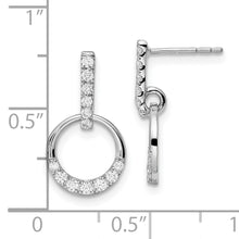 Load image into Gallery viewer, 14k White Gold Circle Diamond Dangle Post Earrings
