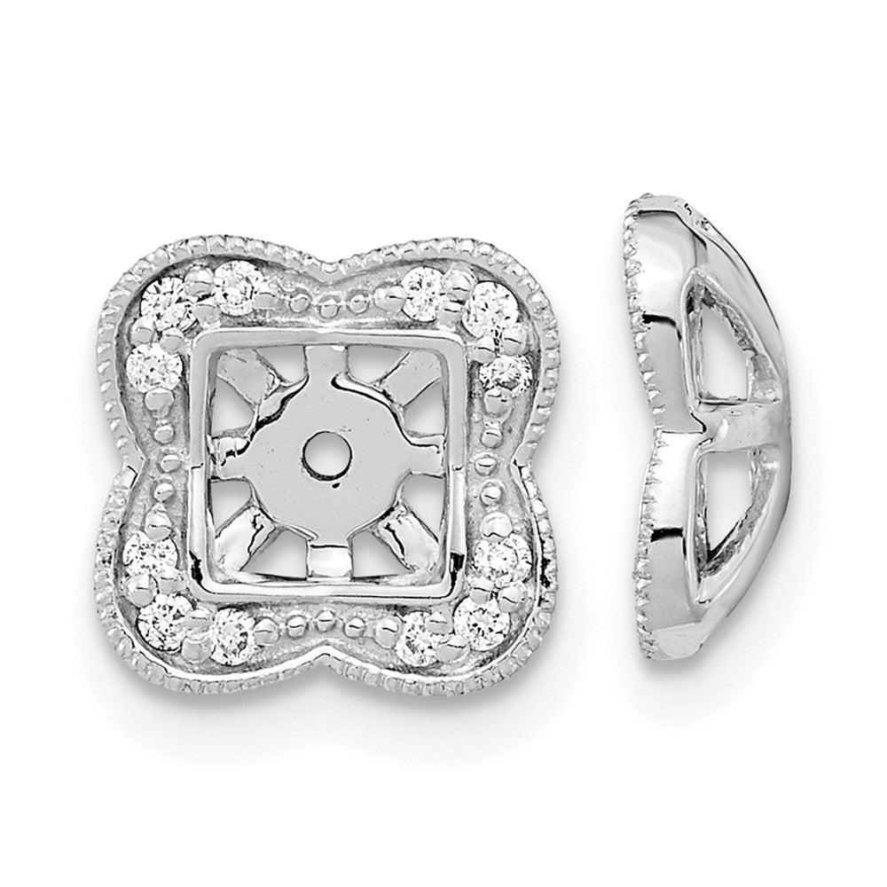 14k White Gold Diamond Earring Jackets