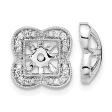 Load image into Gallery viewer, 14k White Gold Diamond Earring Jackets
