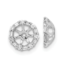 Load image into Gallery viewer, 14k White Gold Diamond Earring Jackets
