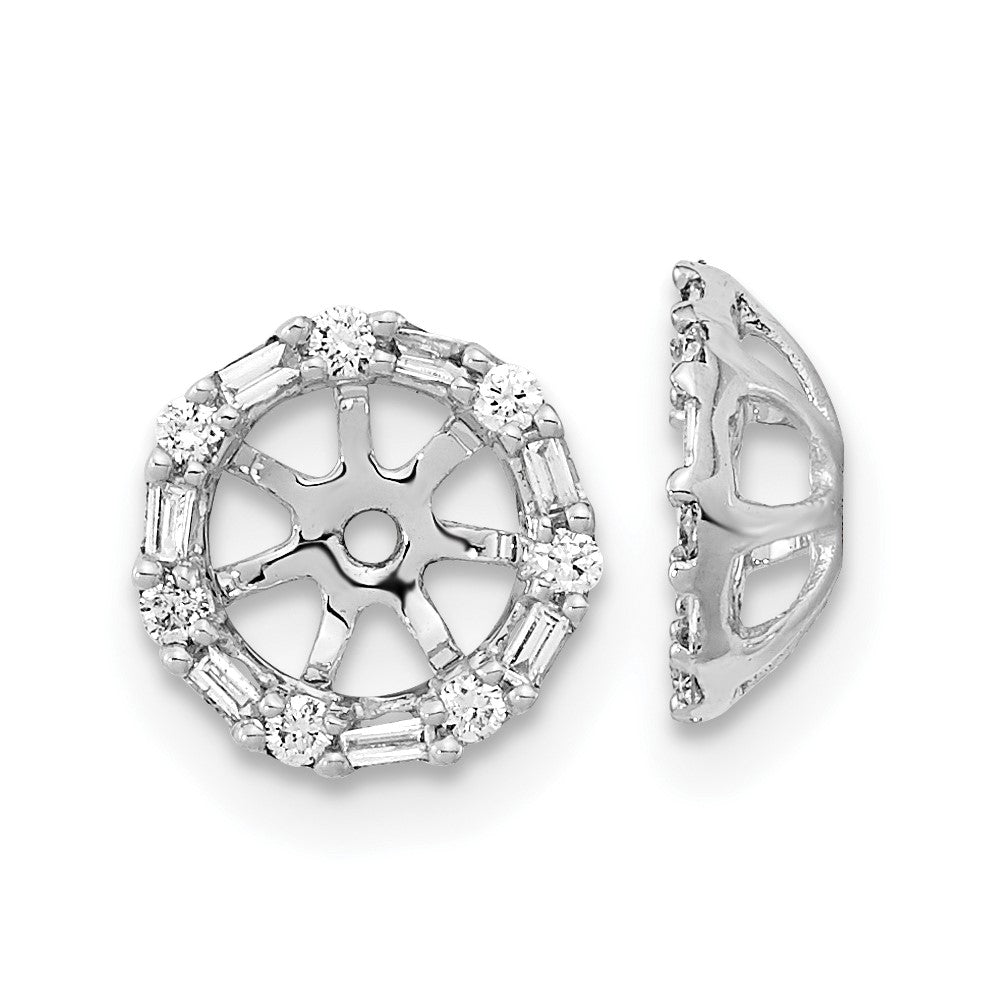 14k White Gold Diamond Earring Jackets