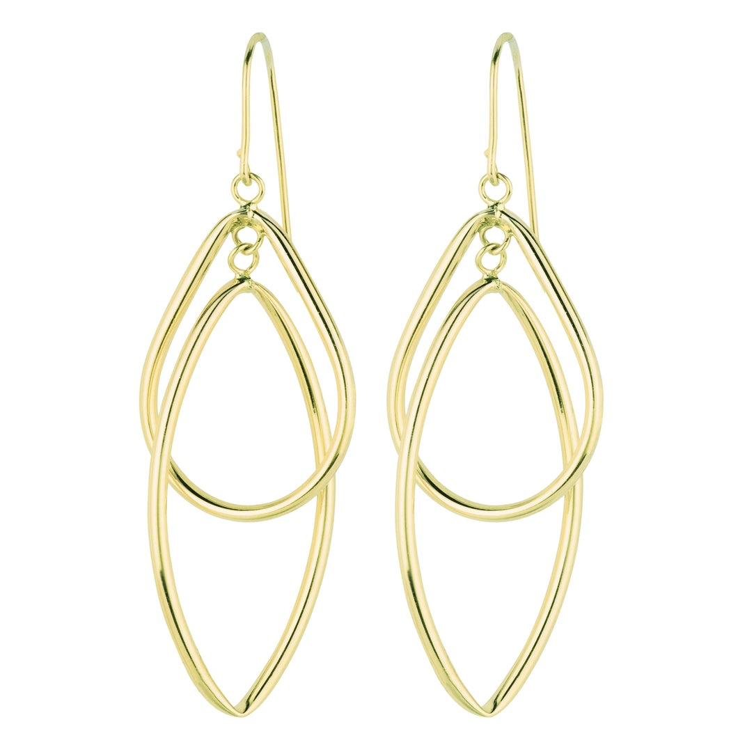 14K Gold Interlocking Multi-Layered Dangle Earring