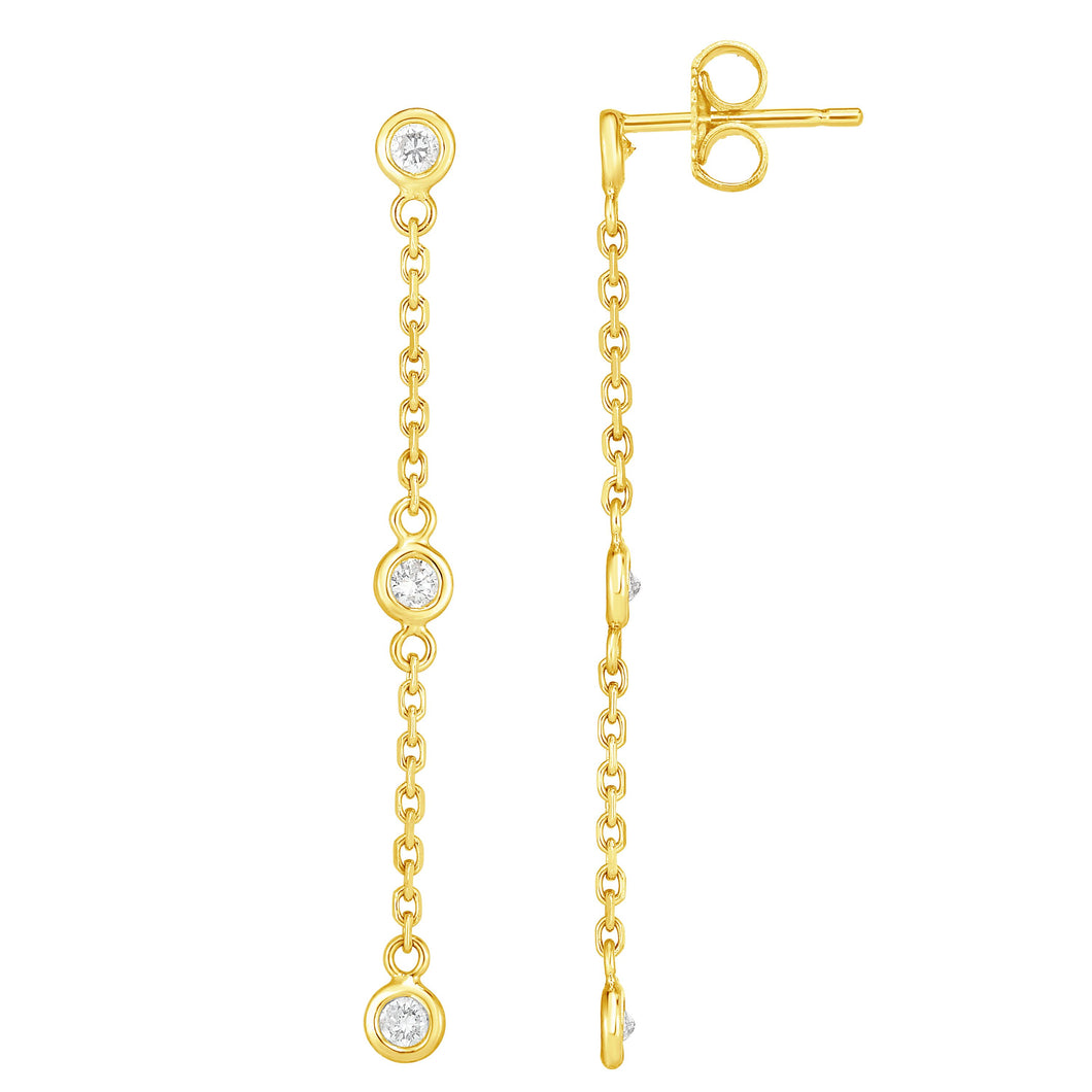 14K Gold .25ct Diamonds by the Yard Drop Earring