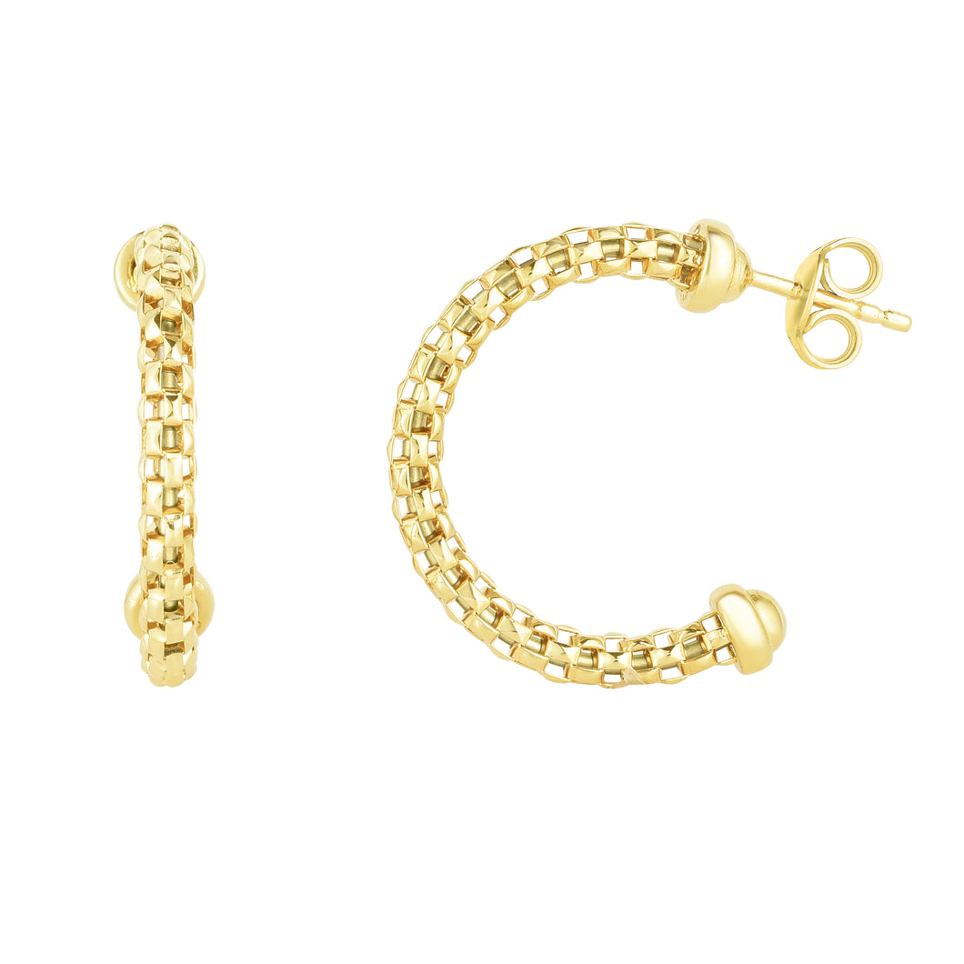 14K Gold Popcorn Hoop Earrings