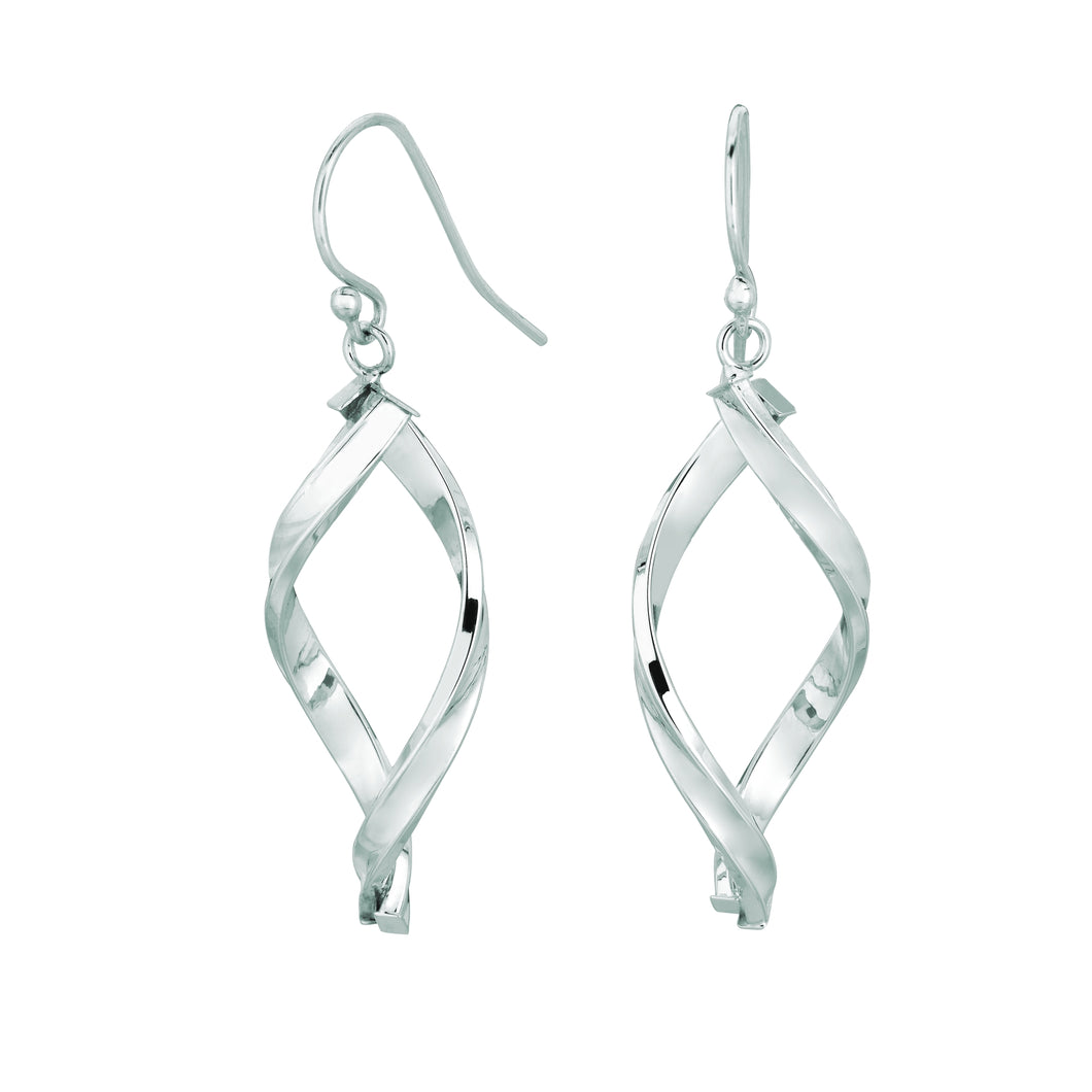 14K Gold Swirl Freeform Earring