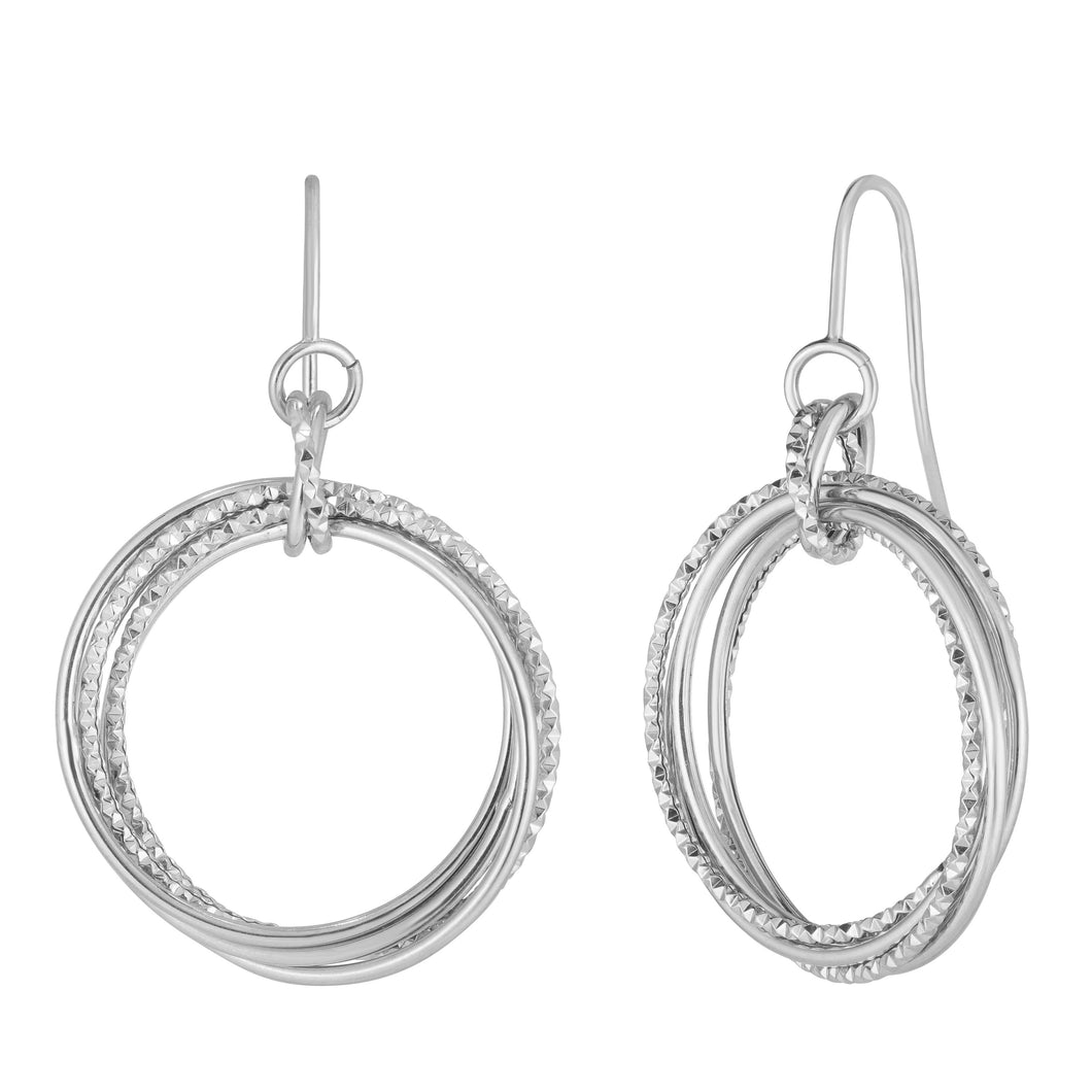 14K Gold Medium Multi Row Dangle Earring