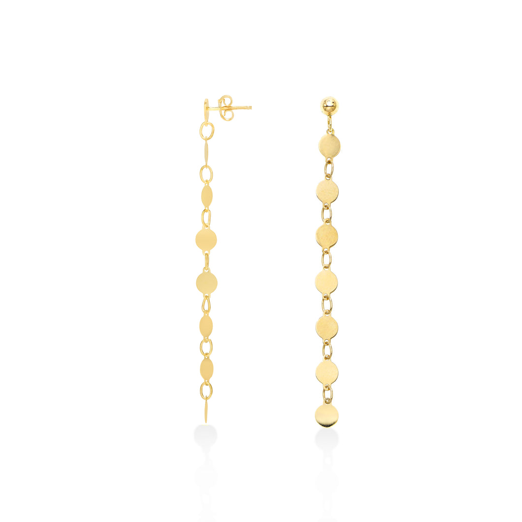 14K Gold Mirror Chain Drop Earring