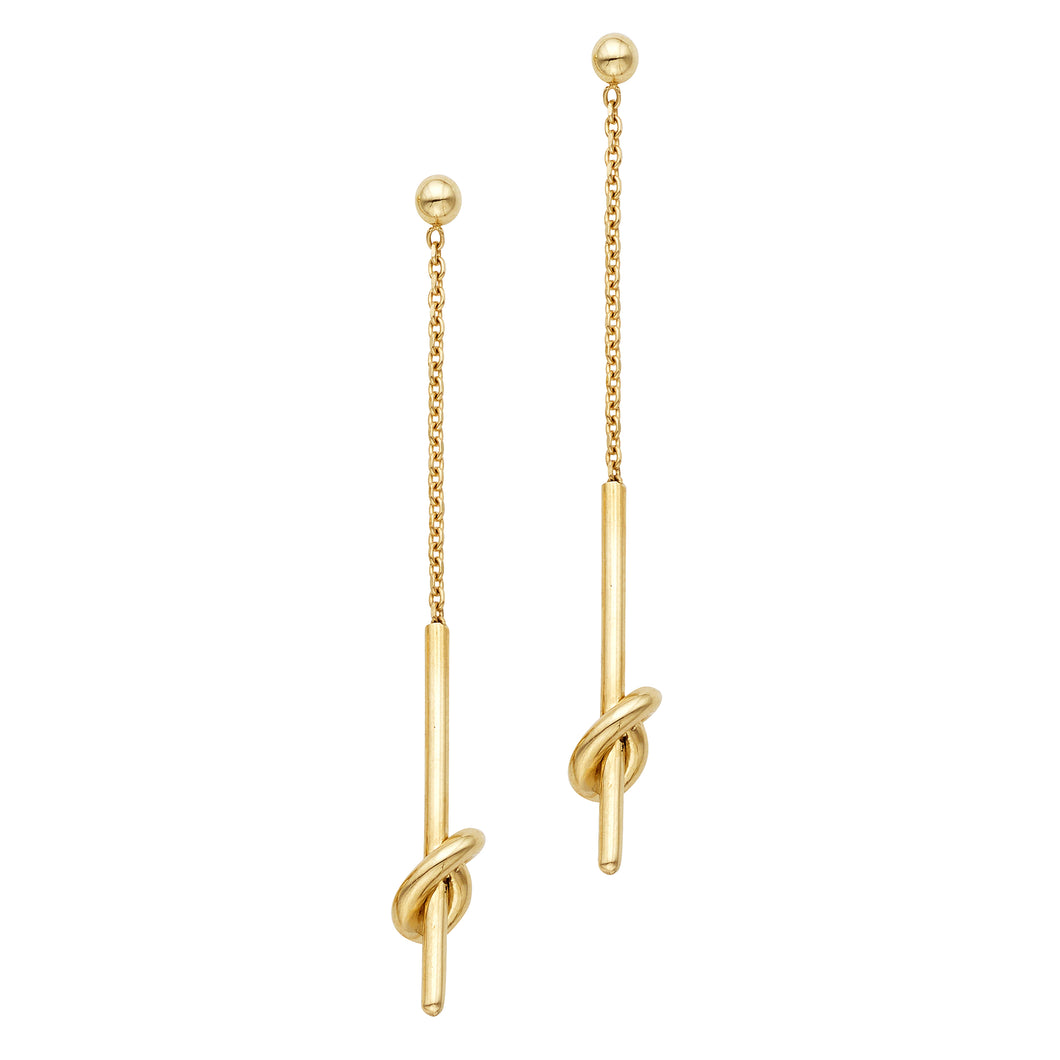 14K Amore Love Knot Drop Earring