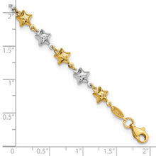 Load image into Gallery viewer, 14k Two-tone Puffed Star Bracelet
