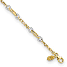 Load image into Gallery viewer, 14K Two-tone Fancy Oval Link and Chain w/.5 in ext Bracelet
